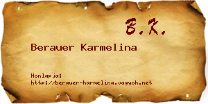 Berauer Karmelina névjegykártya